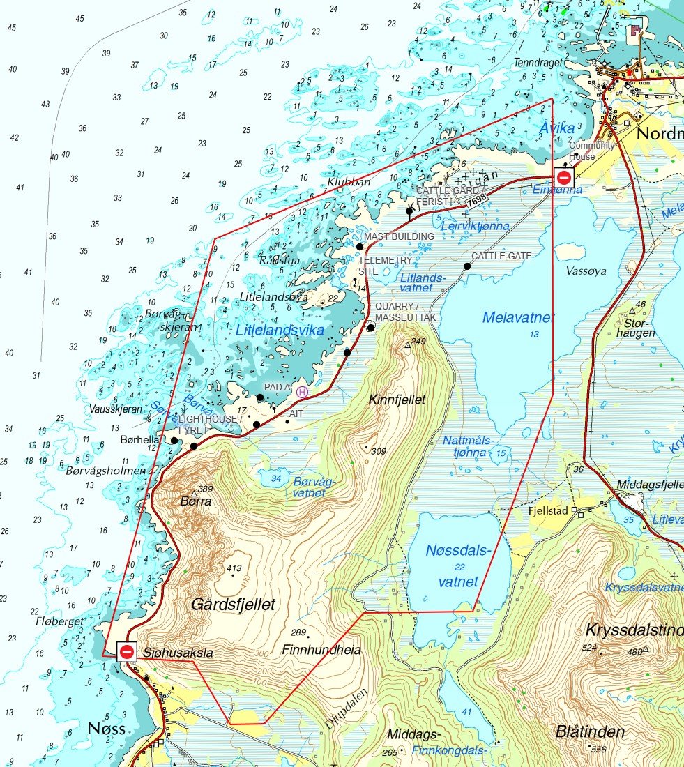 Kart over forbudssone